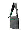 Сива чанта за рамо в зелени нюанси и черно-1 снимка