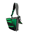 Сива чанта за рамо в зелени нюанси и черно-2 снимка