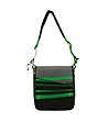 Сива чанта за рамо в зелени нюанси и черно-4 снимка