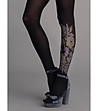 Черен чорапогащник с контрастни мотиви 40 DEN Blooming-1 снимка