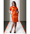 Оранжева рокля с лъскав ефект-1 снимка