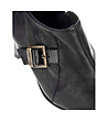 Дамски обувки от естествена кожа в черно с катарама-2 снимка