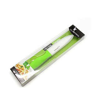 Керамичен нож със зелена дръжка 10 см снимка