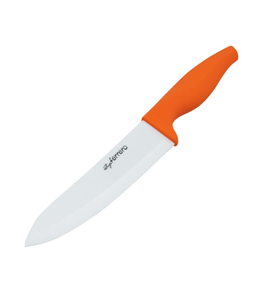 Керамичен нож с оранжева дръжка 16 см снимка