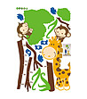 Стикер Метър с жираф, маймунки и птички-1 снимка
