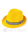 Жълта шапка трилби с декоративна лента Sano-0 снимка