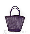 Лилава дамска чанта тип кошница-0 снимка