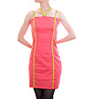 Памучна цикламена рокля с контрастни ленти-0 снимка