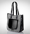 Дамска чанта в черно и светлосиво-0 снимка