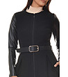 Дамско вълнено палто в черно-4 снимка