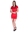 Спортна памучна рокля в червен цвят -0 снимка