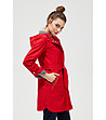 Червено дамско яке с памук-2 снимка