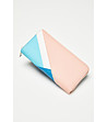 Дамски портфейл в розово и синьо-0 снимка