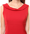 Червена рокля с V-образен гръб-3 снимка