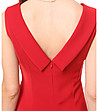 Червена рокля с V-образен гръб-4 снимка