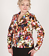 Памучно дамско сако с многоцветен принт-2 снимка