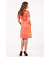 Оранжева рокля с принт на точки-1 снимка