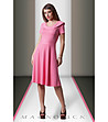 Розова рокля с ефектна яка-0 снимка