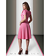 Розова рокля с ефектна яка-1 снимка