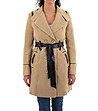 Дамско палто с памук в бежов нюанс-0 снимка