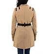 Дамско палто с памук в бежов нюанс-1 снимка