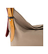 Дамска кожена чанта в цвят таупе с контрастни елементи Mona-2 снимка