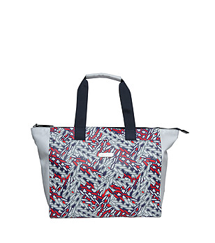 Сива памучна плажна чанта с цветна декорация Arilda снимка