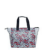 Сива памучна плажна чанта с цветна декорация Arilda-1 снимка