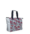 Сива памучна плажна чанта с цветна декорация Arilda-2 снимка
