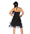 Черна рокля с каскадни волани Imena-1 снимка