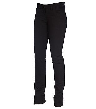 Дамски черен памучен панталон тип слим Gia снимка