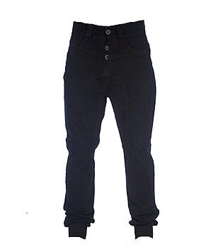 Черен памучен мъжки панталон с дълбоко дъно Alonzo снимка