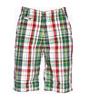Карирани мъжки къси панталони в зелено и червено-0 снимка