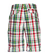 Карирани мъжки къси панталони в зелено и червено-1 снимка