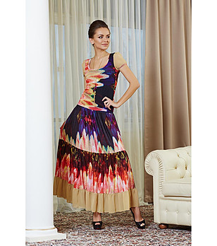 Комплект от блуза и пола в преливащи цветове Soni снимка