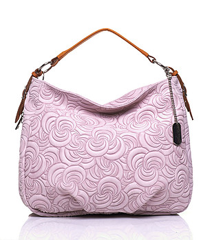 Дамска розова кожена чанта с фигурални мотиви Alice снимка
