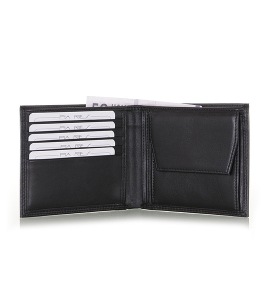 Елегантен портфейл в черно от естествена кожа снимка