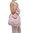 Дамска розова кожена чанта с фигурални мотиви Alice-4 снимка
