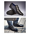 Черни кожени мъжки обувки Оксфорд-2 снимка