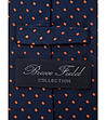 Тъмносиня вратовръзка с декорация в оранжево-2 снимка