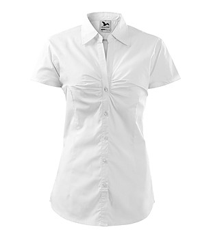 Памучна дамска риза в бял цвят снимка