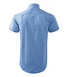 Синя памучна мъжка риза с къс ръкав Sammy-1 снимка