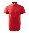 Червена памучна мъжка риза с къс ръкав Sammy-0 снимка