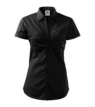 Памучна дамска риза в черно Nely снимка