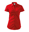 Червена памучна дамска риза Nely-0 снимка