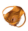 Дамска чанта с релеф в цвят коняк Lornita-3 снимка
