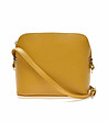 Дамска кожена чанта за рамо в цвят горчица Beata-0 снимка