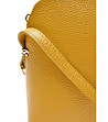 Дамска кожена чанта за рамо в цвят горчица Beata-3 снимка
