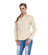 Дамска памучна риза на каре в бяло и жълто Beverly-1 снимка
