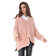 Розов дамски oversize пуловер Carian-2 снимка